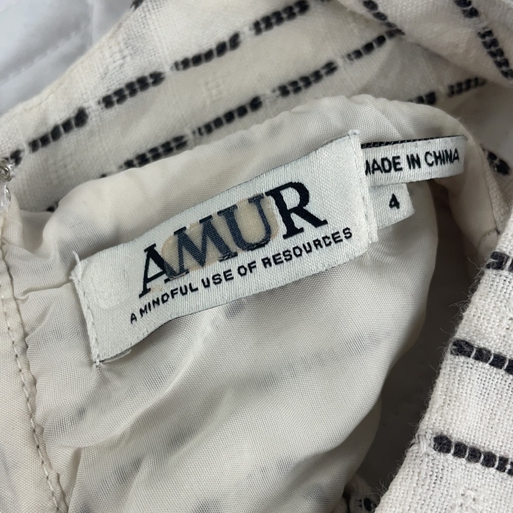 AMUR Cream Striped Ruffle Romper - Picture 5 of 15